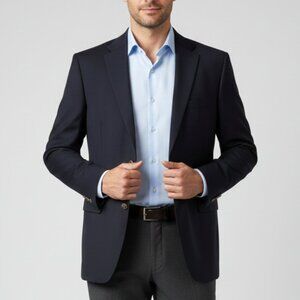 Jones New York Navy Single Breast Wool Suit Jacket 44R